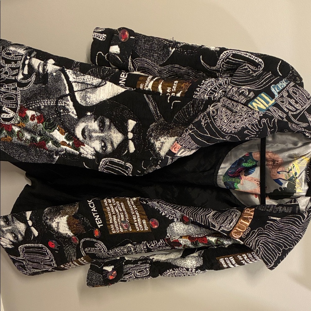 Desigual Artistic Black and Blue Jacket